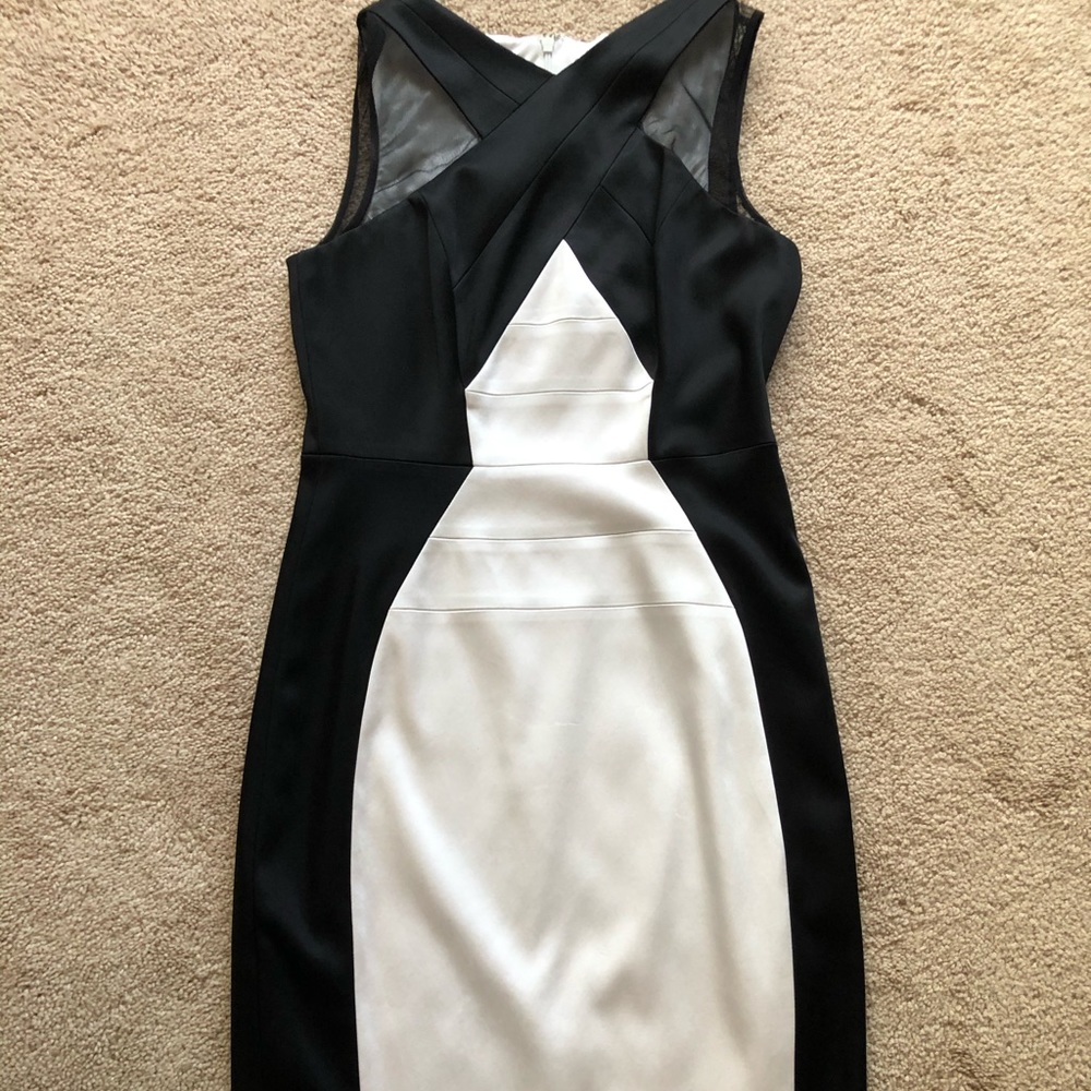 Jax Black and White satin cocktail dress